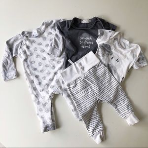 Petit Lem lot leggings hedgehogs & rain clouds